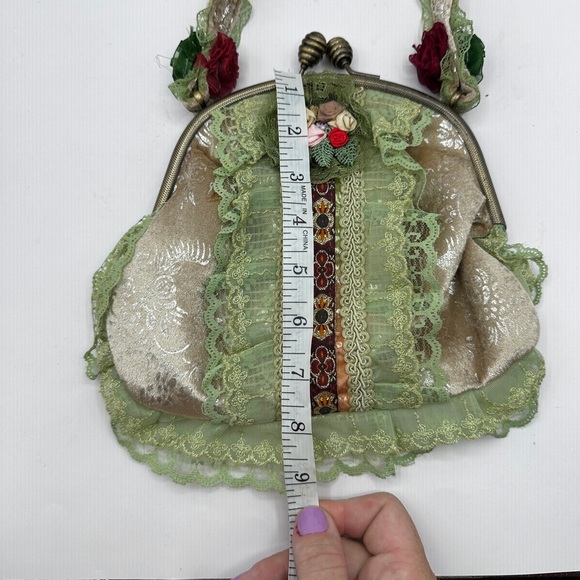 Vintage Malina Victorian Style Laced handbag Clutch BRIDGERTON Style - Picture 7 of 11